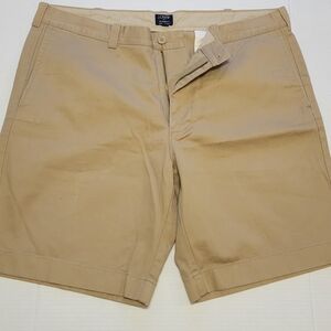 J. Crew Tan Flat Front Shorts Versatile Cotton Twill